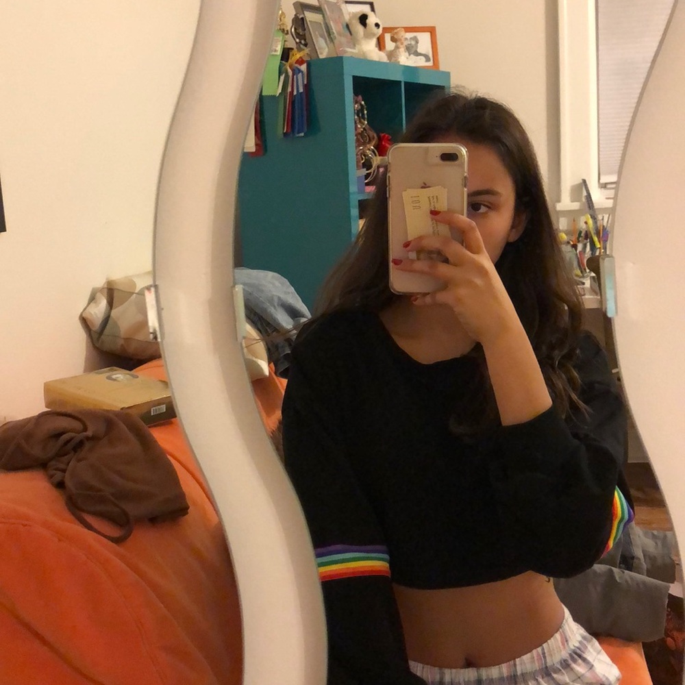 cropped black sweater